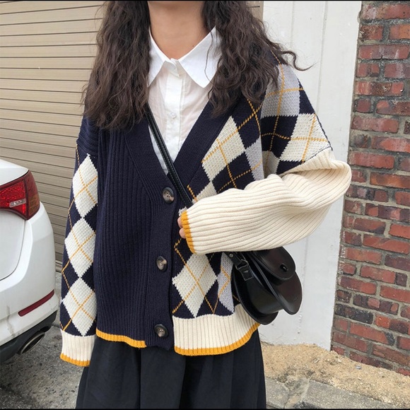 argyle cardigan ♡ - Picture 1 of 14